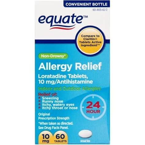 Equate Loratadine Tablets 10mg Antihistamine Non Drowsy 24 Hour Allergy Relief 60 Ea In Kuwait