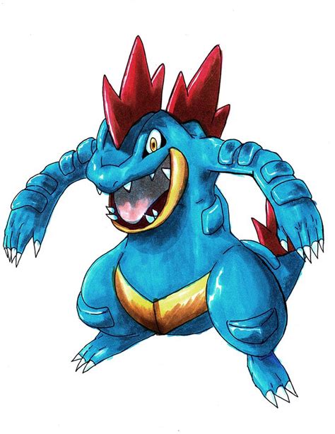 Pokemon Artwork 160 Feraligatr By Matsuyama On