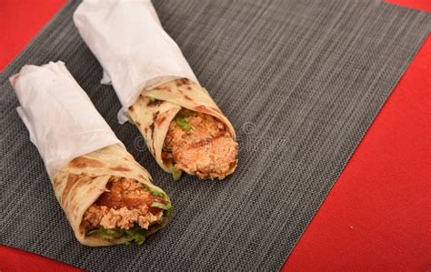 Chicken Sandwich, Two Chicken Roll Wrap Sandwiches Stock Image - Image of wrap, sandwiches ...