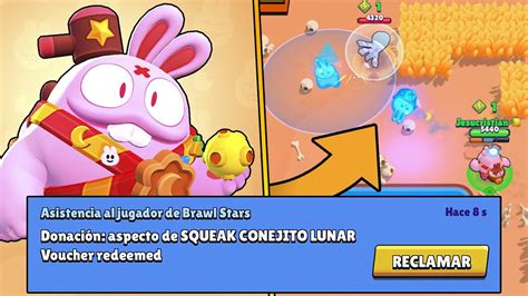 Recibo La Skin De Squeak Conejo Gratis En Brawl Stars Youtube