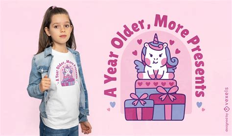 Descarga Vector De Lindo Diseño De Camiseta De Unicornio De Cumpleaños