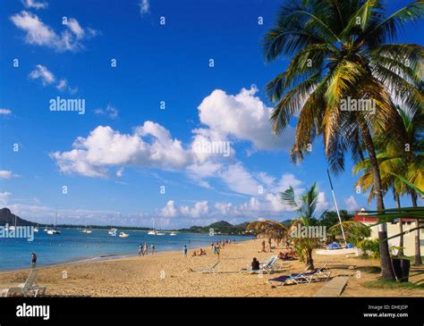 Reduit Beach, Rodney Bay, St Lucia, Caribbean Stock Photo - Alamy