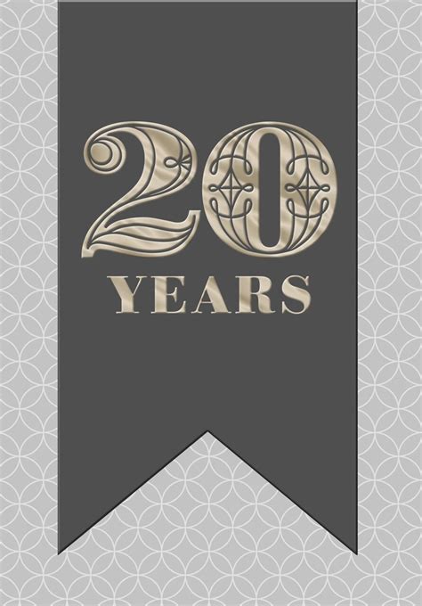 Stenciled Circles and Diamonds 20-Year Work Anniversary Card | Hallmark ...