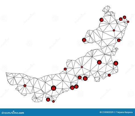 Lockdown Polygonal Carcass Mesh Vector Map Of Inner Mongolia Stock