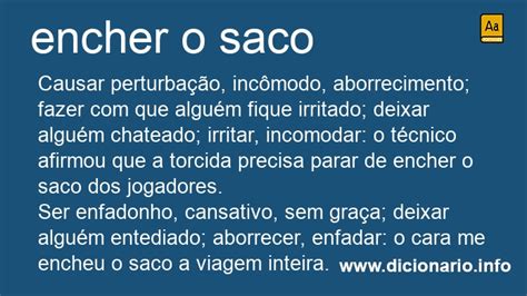 Enche O Saco Significado