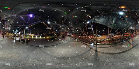 360° view of Helix Bridge at Night, Singapore - Alamy