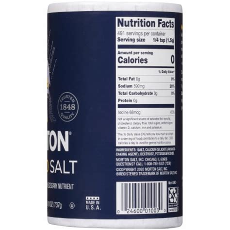 Morton® Iodized Table Salt, 26 oz - Smith’s Food and Drug