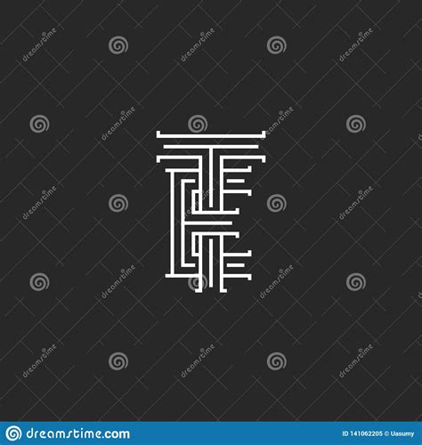 Logo Te Beschriftet Lineares Mittelalterliches Monogrammmodell