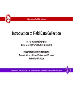 Fillable Online Giswin Geo Tsukuba Ac Introduction To Field Data