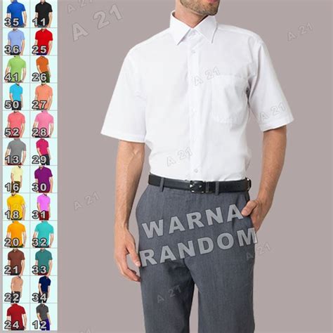 Jual Kemeja Pria B2 Random Baju Kerja Pendek Polos ALISAN Original Di