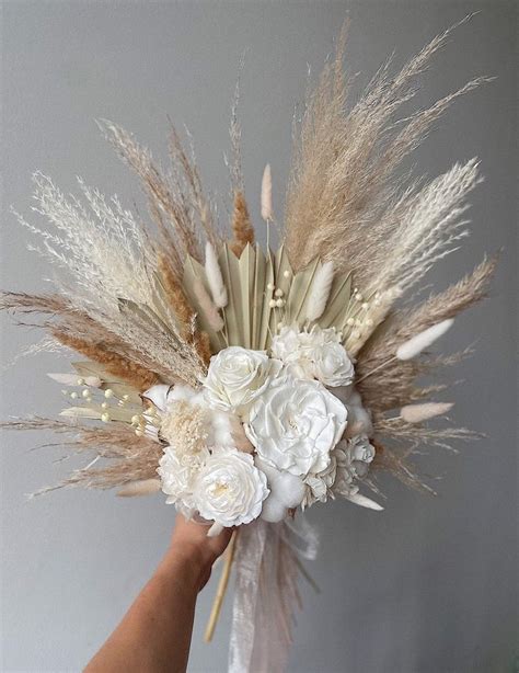 Hochzeit boho getrocknete blumen strauß für boho braut in Etsy de