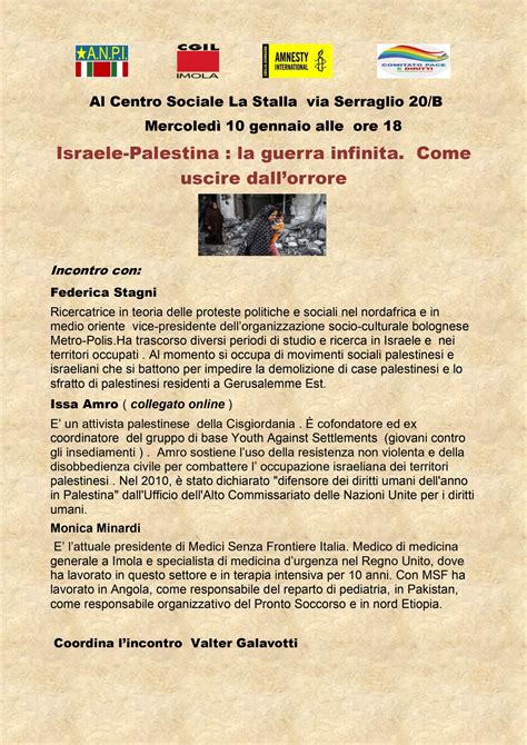 Israele Palestina La Guerra Infinita Come Uscire Dallorrore Cgil Imola