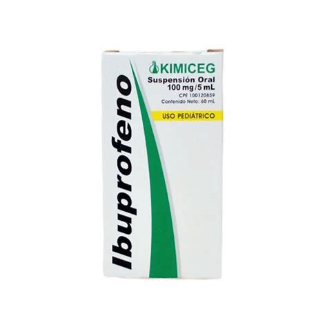 Ibuprofeno Jarabe Pediátrico 100Mg 5Ml X 60Ml Kimiceg Farmadon La