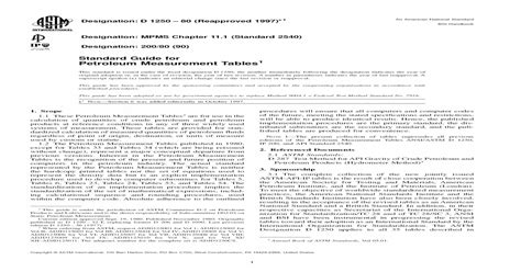 Astm D1250 Petroleum Measurement Tables