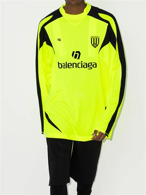 Balenciaga Long Sleeve Soccer Jersey Top Farfetch