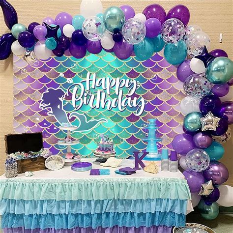 Buy Mermaid Balloon Garland Kit Mermaid Tail Balloons Arch For Girl