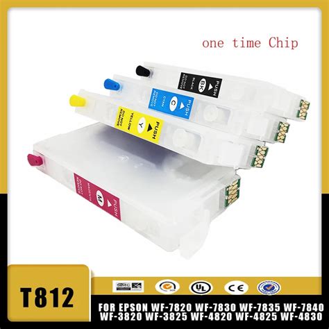 Vilaxh 812 T812 T812xl Refillable Ink Cartridge With One Time Chip For Epson 812xl Workforce Ec