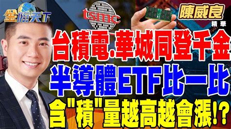 【精華】台積電 華城同登千金 半導體與重電買誰好？ 半導體etf比一比 含＂積＂量越高越會漲！？ 陳威良 20240705 Youtube