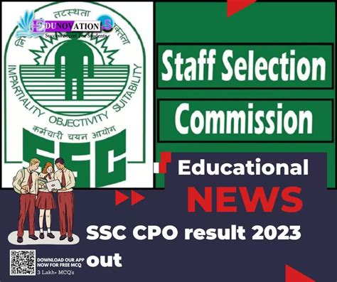 Ssc Cpo Result Out Edunovations