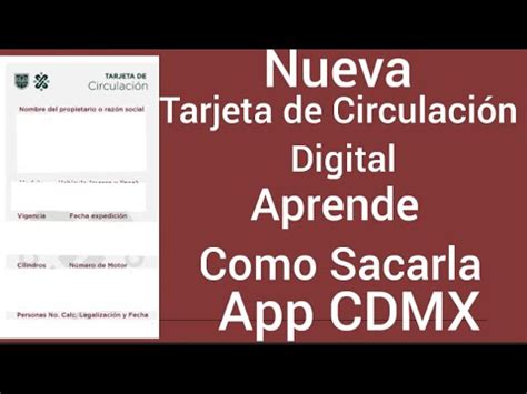 TARJETA DE CIRCULACION DIGITAL CDMX NUEVA YouTube