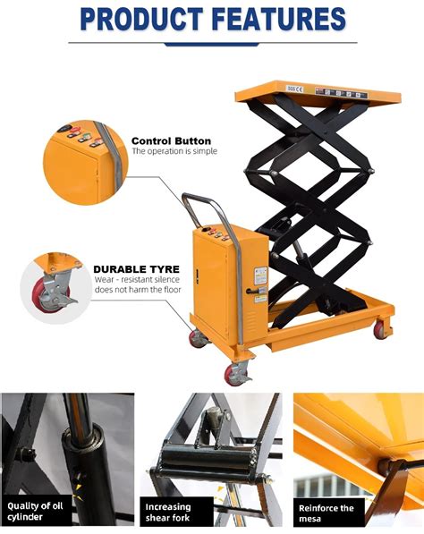 Kg Scissor Lifting Platform Electric Lift Table Trolley