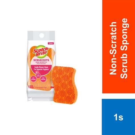 3M Scotch Brite Scrub Dots Non Scratch Antibacterial Scrub Sponge S