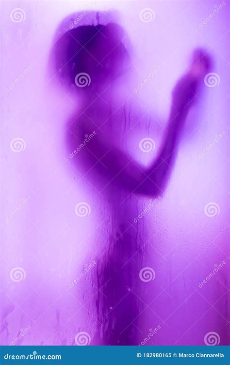 Silhouette Of A Woman Taking A Shower Stock Image Image Of Hygiene