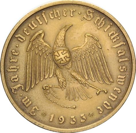 Drittes Reich AE Medaille 1933 Adolf Hitler Bronze F Stgl 325 00