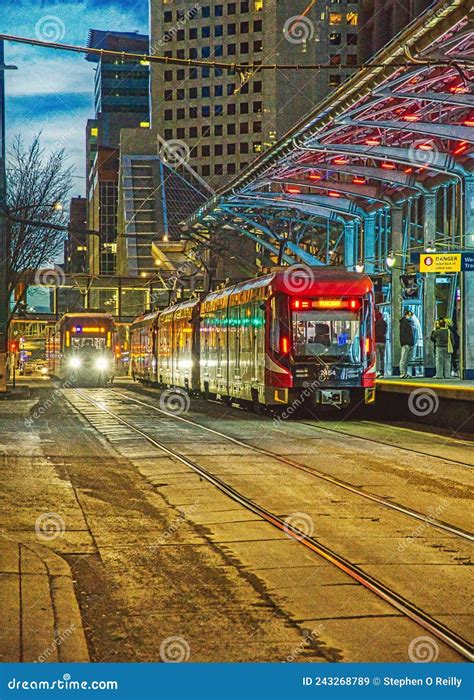 Downtown Calgary Transit System Editorial Stock Image - Image of syste ...