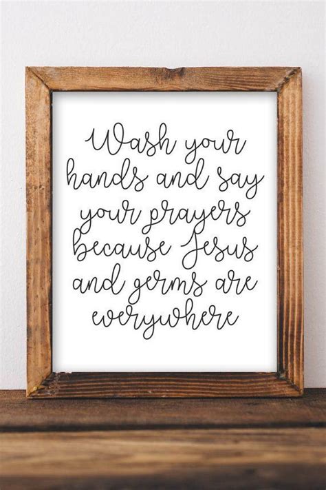 Printable Wall Art Wash Your Hands And Say Your Prayers Etsy Diy