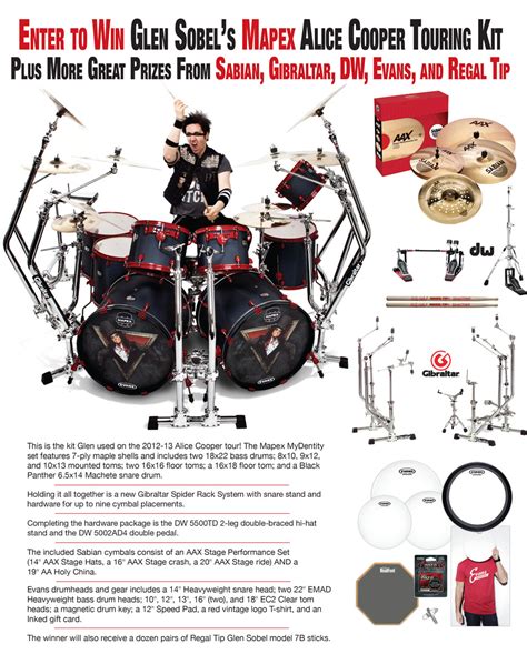 Enter to Win Glen Sobel’s Mapex Alice Cooper Touring Kit Plus More Great Prizes From Sabian ...