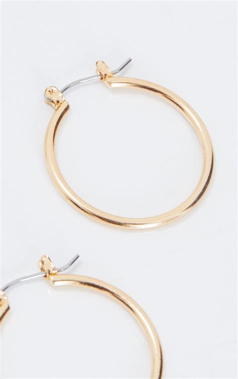 Gold Mini Hoop Earrings Accessories Prettylittlething Usa