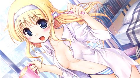 August Bekkankou Blonde Hair Blue Eyes Daitoshokan No Hitsujikai Game