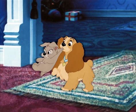 Lady And The Tramp” Production Cel Scamp And Lady Buena Vista Walt