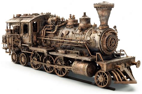 Premium Photo Model Of The Old Steam Locomotive On A White Background