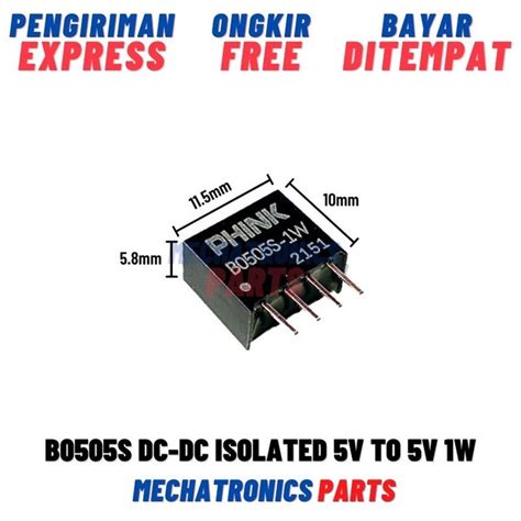 Jual B0505S DC DC Isolated 5V TO 5V 1W Reduce Noise Dual Supply B0505S