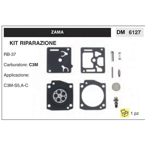 Kit Membrana Riparazione Carburatore Motosega Zama C3M RB 37 Ricambi