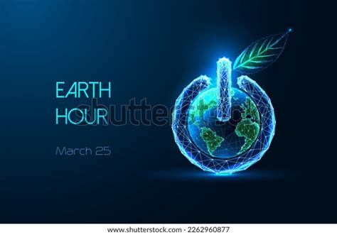 Earth Hour Abstract Futuristic Concept Banner Stock Vector Royalty