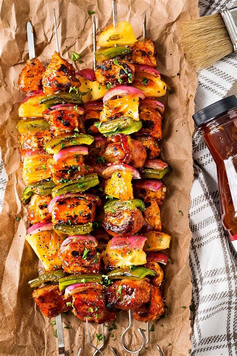 Grilled Bbq Chicken Kabobs Perfect For Summer The Chunky Chef