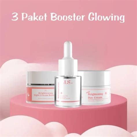 Paket 3 Booster Glowing LS Skincare Dna Solmon Serum Day Cream Night