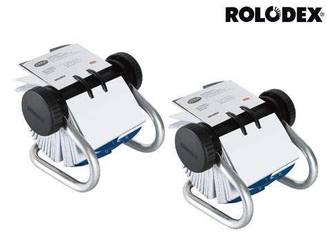 2x Rolodex Rollkartei Für 400 Visitenkarten 67 x 102 mm Verchromt