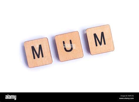 The Word Mum Spelt With Wooden Letter Tiles Stock Photo Alamy