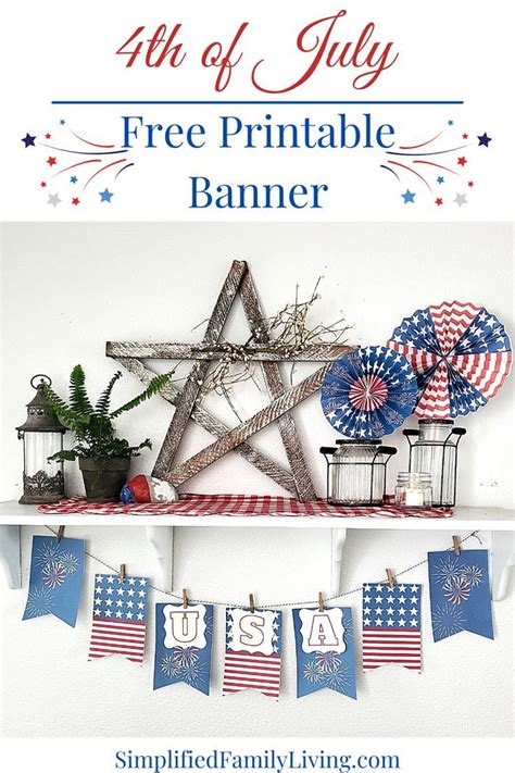 4th of July Banner DIY – Free Printable