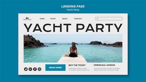 Free PSD Flat Design Yacht Party Template