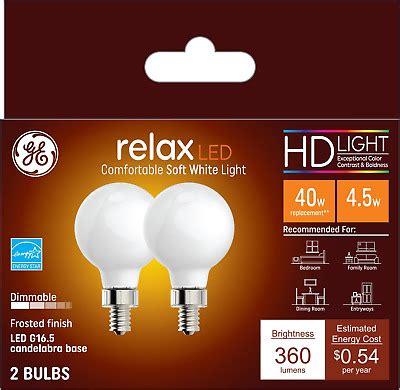 Ge Relax Led Light Bulbs Watt Eqv Soft White G Globe Bulbs