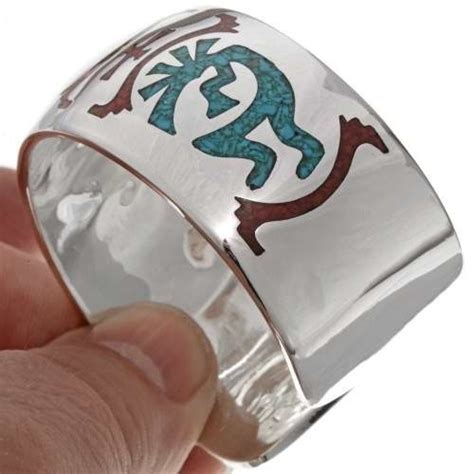 Armreifen Silber Türkis Koralle Kokopelli Kokopelli Indian Crafts