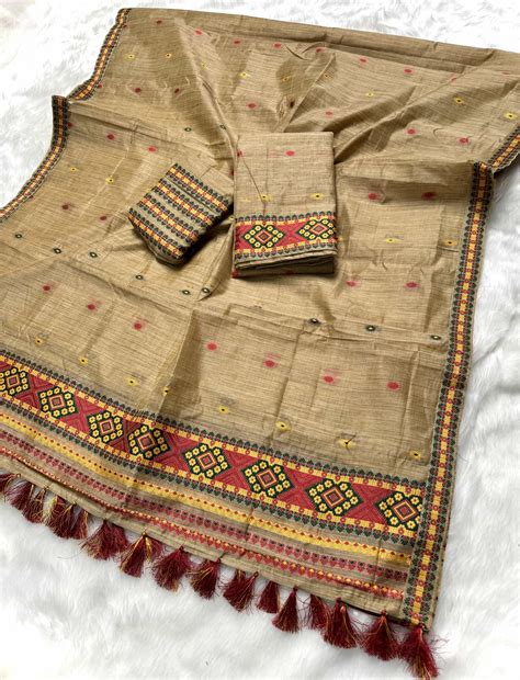 ready  wear dhaga work baswada cotton mekhela sador chadorkart