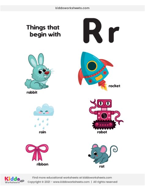 Free Printable Words That Start With R Worksheet Kiddoworksheets