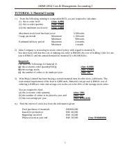 Tutorial 3 Material Costing Docx ABMC2054 Cost Management