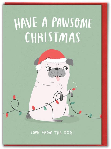 Funny Christmas Card - Pawsome Xmas By Charly Clements | brainboxcandy.com